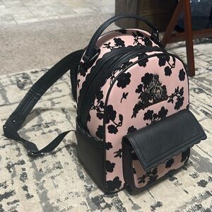 Loungefly Harry Potter Deathly Hallows Pink Mesh Flower Mini Backpack